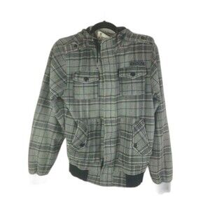 Ezekiel Men's Jacket Zip Hoodie Sweater Gray & Black Size Small